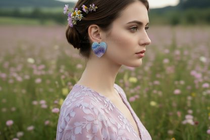 Heart Impression Stud Earrings