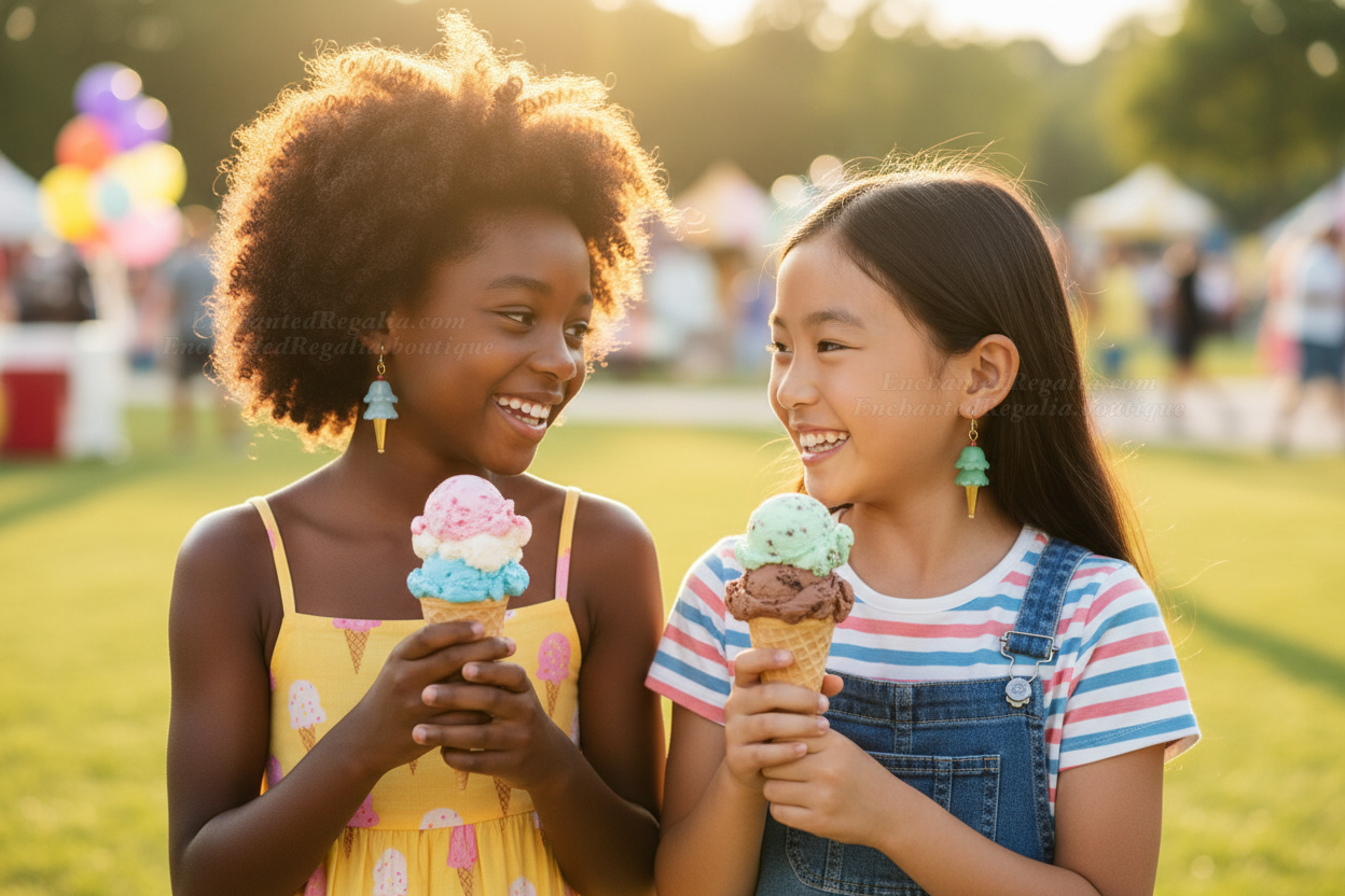 Icecream Cone Dangle Earrings