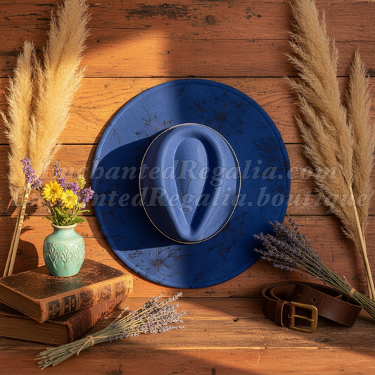 Saddled In Blue Fedora Hat
