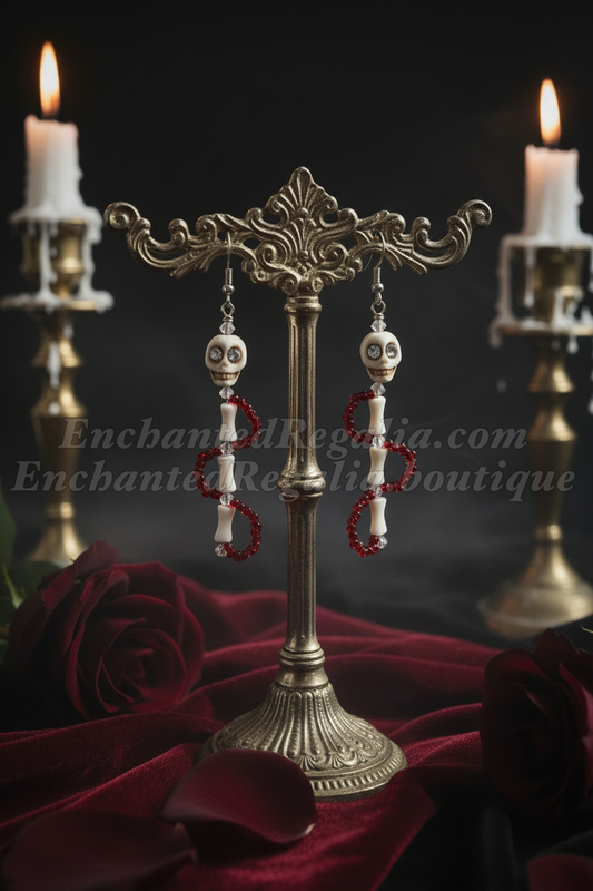 Crimson Spine Dangle Earrings