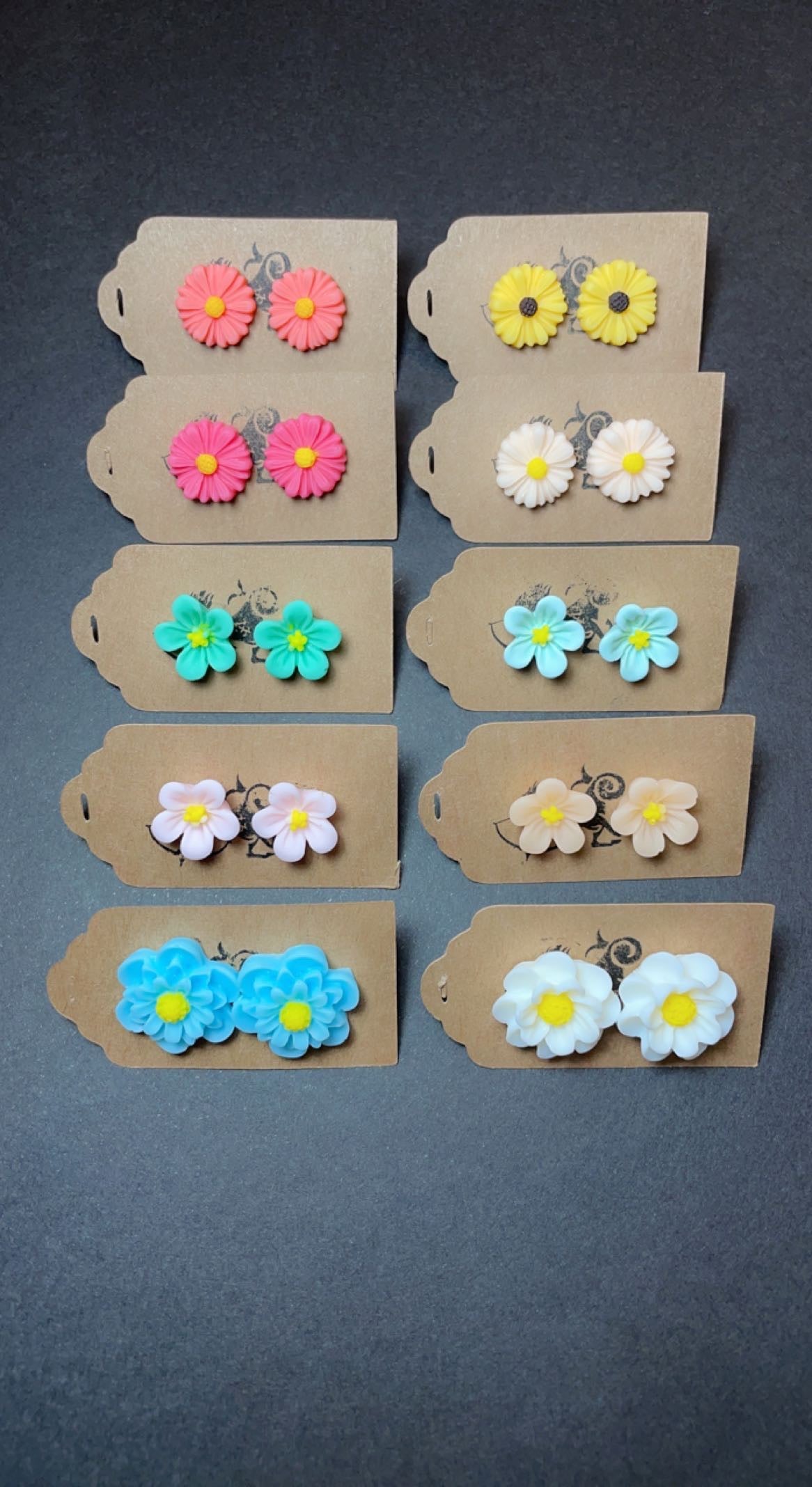 Multicolor Vibrant Pastel Flower Studs