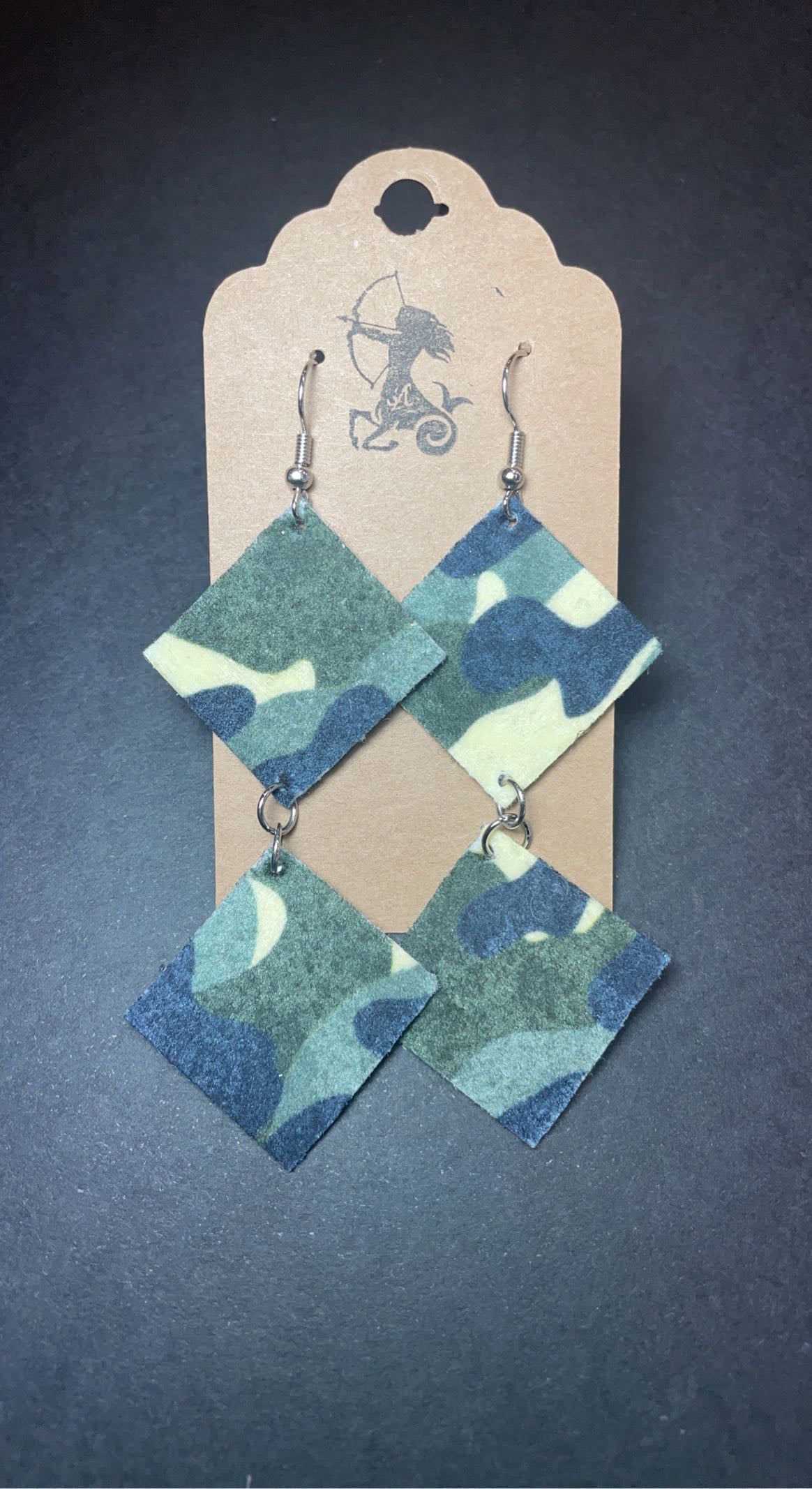 Green Camo Print Dangle Earrings – Enchanted Regalia